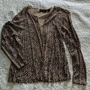 Dana Buchman Leopard print cardigan